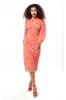 Liquorish Heart Print Midi Dress In Red With Slit sold by Goddiva