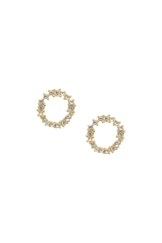 Crystal Hoop Earring In Gold by Last True Angel sold by Goddiva