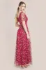 Flutter Sleeve Floral Embroidered Maxi - Burgundy by Goddiva sold by Goddiva