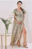 Maternity Wrap Printed Chiffon Maxi Snake Print by Goddiva sold by Goddiva