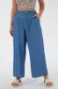 Blue Chambray Pants by Double Second sold by Goddiva