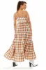 Gingham Print Maxi Dress In Brown And White by Liquorish sold by Goddiva