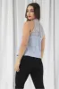 Double Second Blue Halter Neck Lace Top sold by Goddiva