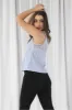 Double Second Blue Halter Neck Lace Top sold by Goddiva
