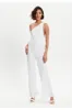 White Sequin Jersey One Shoulder Jumpsuit by Liquorish sold by Goddiva