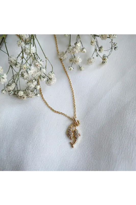 Wisteria London Delphina CZ Dolphin Necklace sold by Goddiva