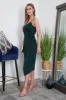 Strappy Tie Side Satin Wrap Dress by Double Second sold by Goddiva