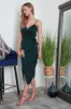 Strappy Tie Side Satin Wrap Dress by Double Second sold by Goddiva