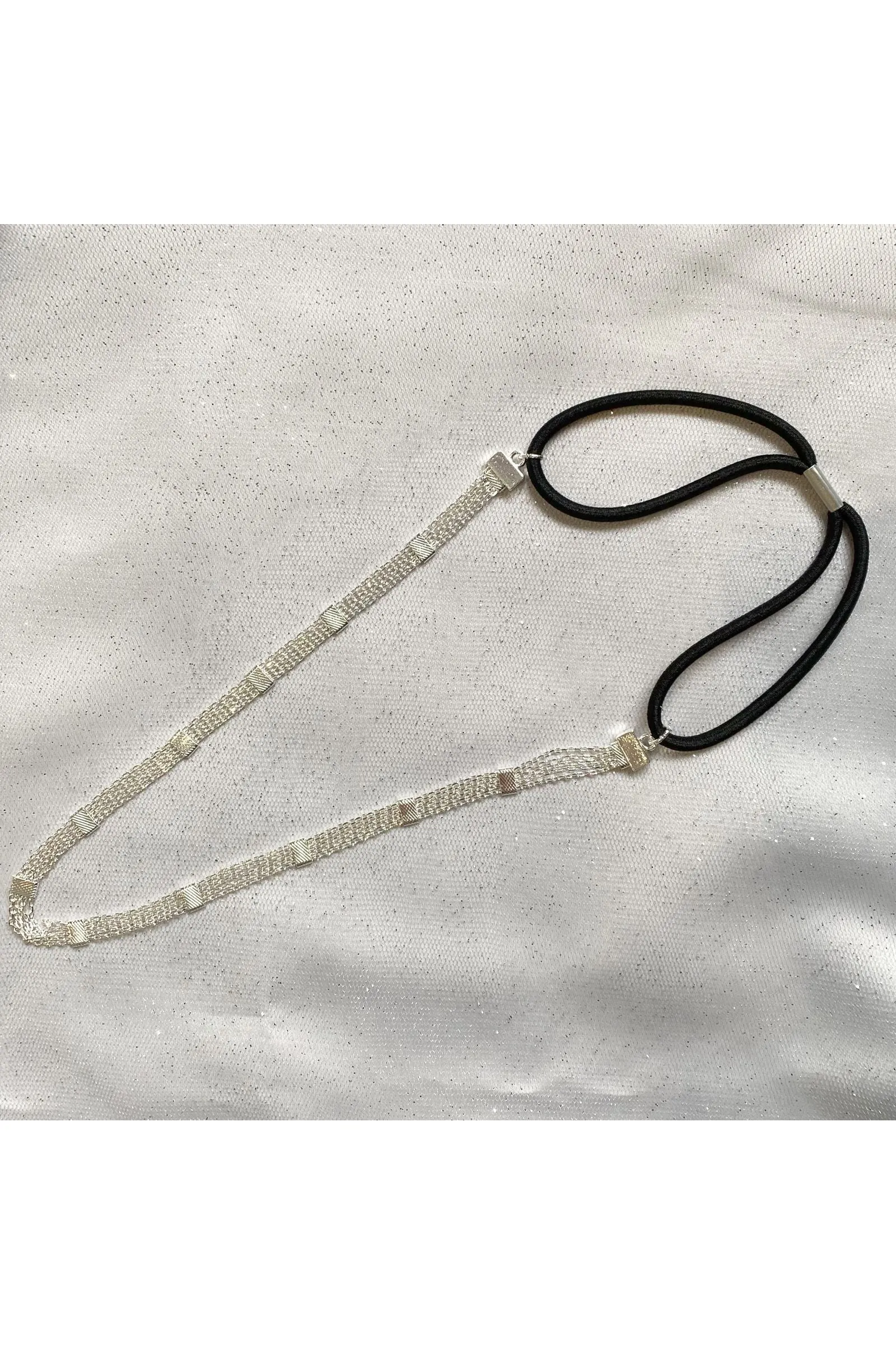 Silver Chain Headband by QueenMee Accessories sold by Goddiva product image thumbnail 4