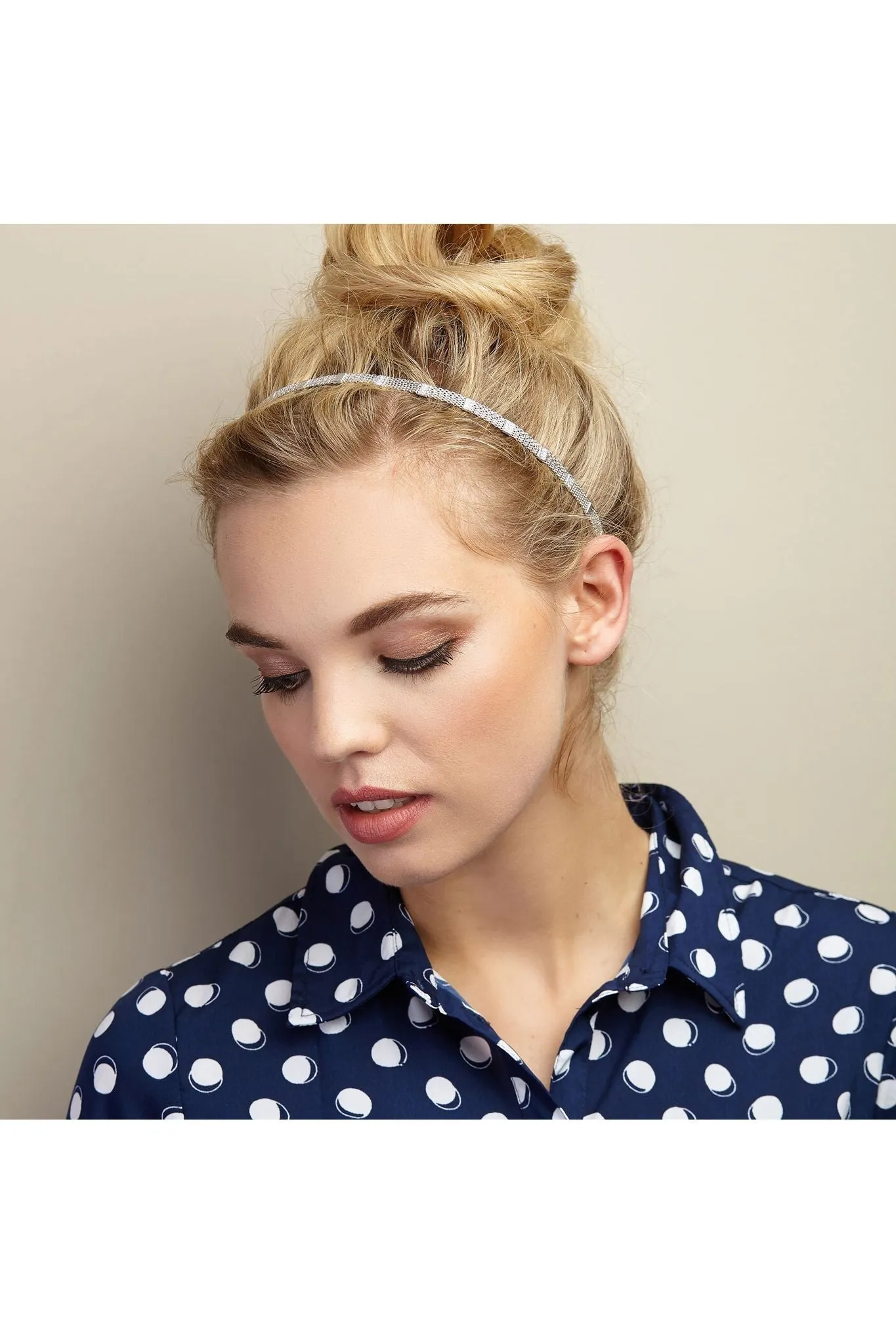 Silver Chain Headband by QueenMee Accessories sold by Goddiva product image thumbnail 2