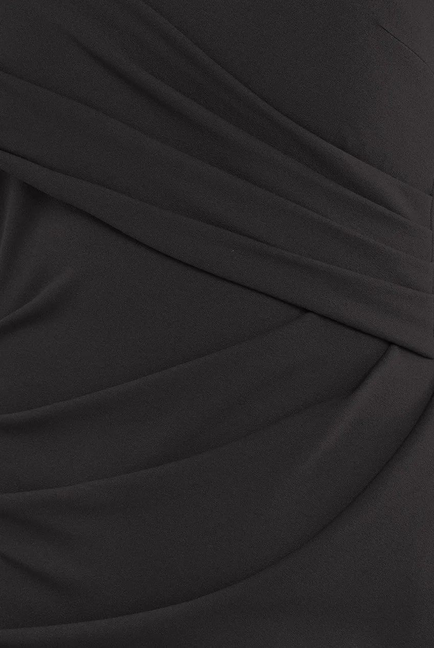 Scuba Crepe Off The Shoulder Maxi - Black by Goddiva sold by Goddiva product image thumbnail 4