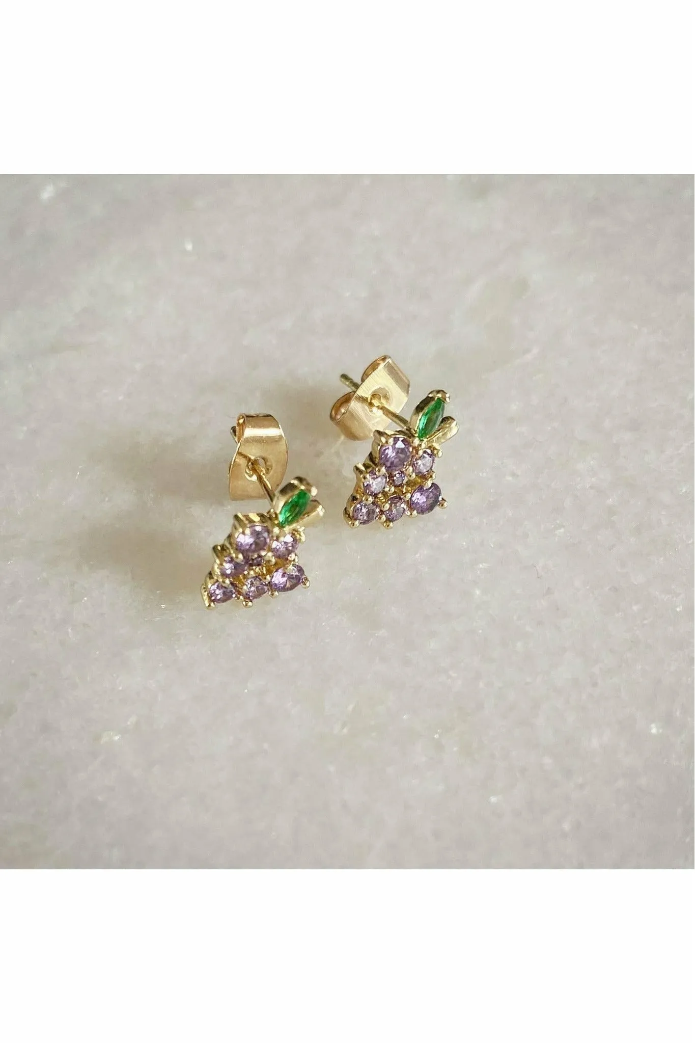 Wisteria London Dainty Grape Stud Earrings sold by Goddiva product image thumbnail 2