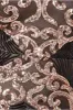 Contrast Sequin Long Sleeve Midi Dress - Champagne by Goddiva sold by Goddiva