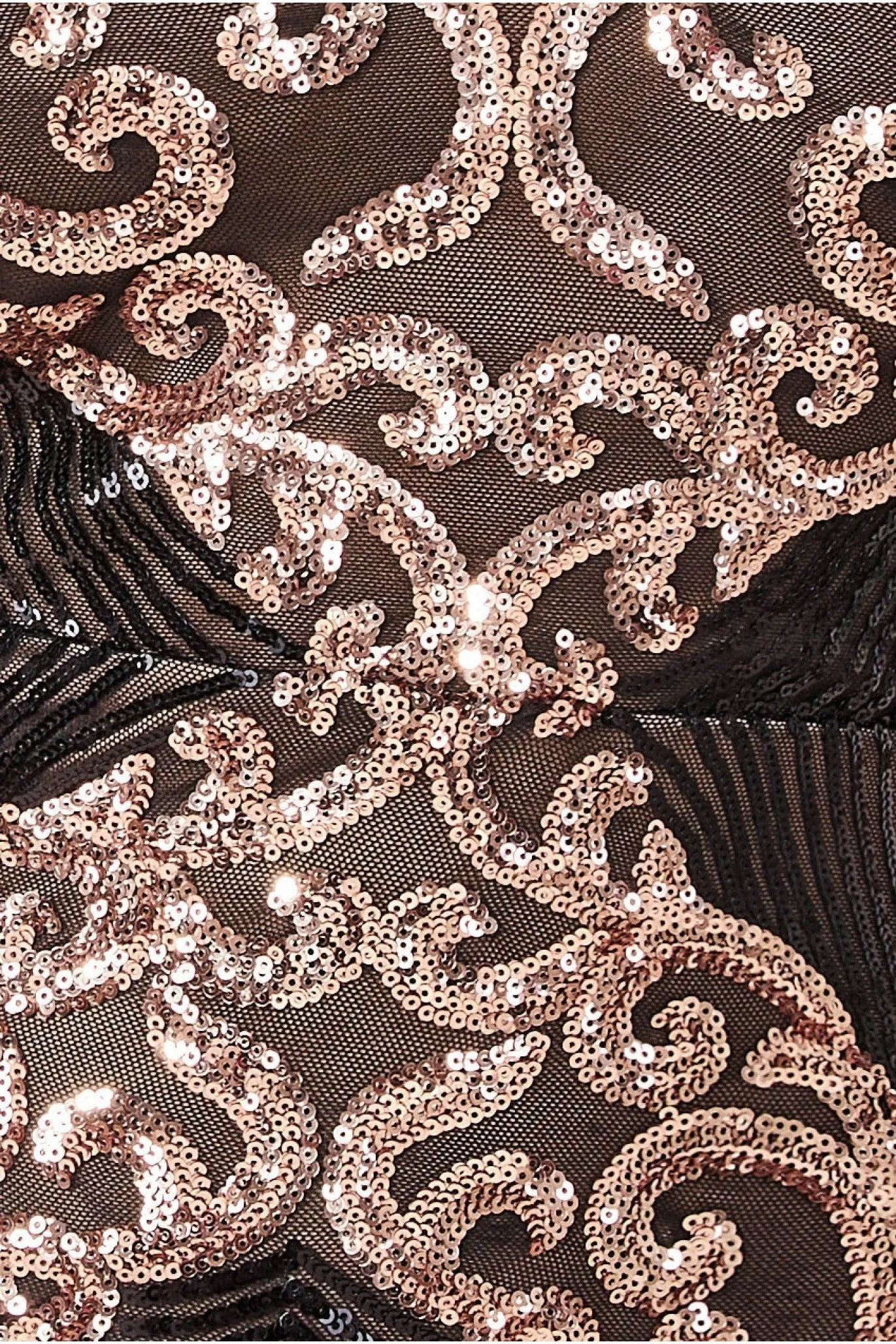 Contrast Sequin Long Sleeve Midi Dress - Champagne by Goddiva sold by Goddiva product image thumbnail 5