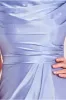 Satin Front Split Bardot Cowl Midi - Dusty Blue by Goddiva sold by Goddiva