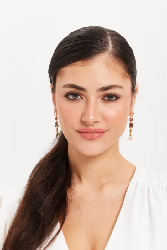 Coloured Gem Drop Style Earrings by Liquorish made by Goddiva