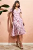 Wrap Flutter Sleeve Floral Midi Dress - Peach by City Goddess sold by Goddiva