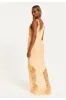 Liquorish Lace Detailed V Neck Maxi Dress In Orange sold by Goddiva