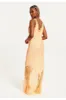 Liquorish Lace Detailed V Neck Maxi Dress In Orange sold by Goddiva