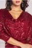 Goddiva Sequin Cowl Maxi Dress - Wine sold by Goddiva
