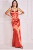 Cowl Back Satin Maxi Dress - Burntorange by Goddiva sold by Goddiva
