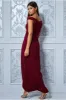 Goddiva Off The Shoulder Tulip Maxi Dress - Wine sold by Goddiva