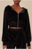 Velour Hoodie & Short Set - Black by Cosmochic sold by Goddiva