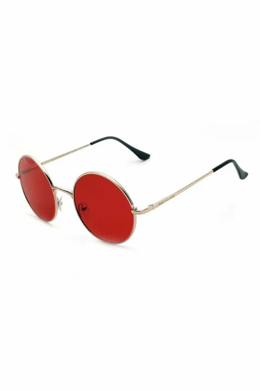 East Village 'journeyman' Metal Round Silver With Red Lens sold by Goddiva