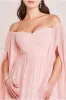 Chiffon Off The Shoulder Maxi With Cape Sleeves - Blush by Goddiva sold by Goddiva