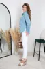 Front Tie Denim Chambray Shirt by Double Second sold by Goddiva
