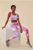 Tie-dye Crop Top With Leggings Set - Pinkblue by Cosmochic sold by Goddiva