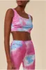 Tie-dye Crop Top With Leggings Set - Pinkblue by Cosmochic sold by Goddiva