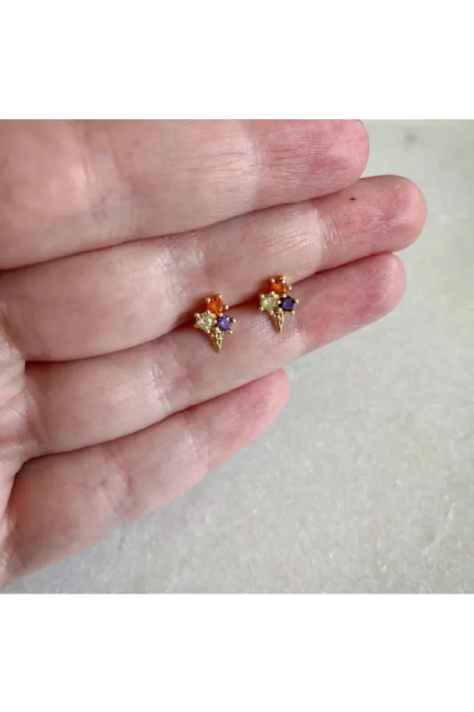 Wisteria London Dainty Ice Cream Cone Stud Earrings sold by Goddiva