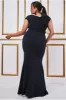 Bardot Pleated Maxi Dress - Black by Goddiva Plus sold by Goddiva