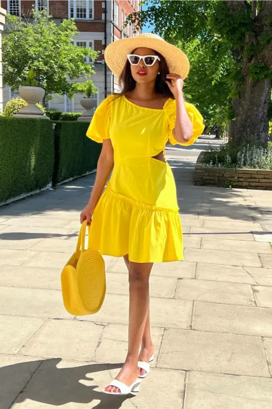SETSOFRAN London Yellow Poplin Dress sold by Goddiva