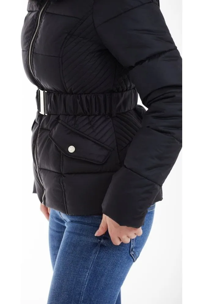 Double Second Black Belted Short Puffer sold by Goddiva product image thumbnail 5