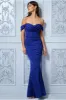 Cowl Neck Off The Shoulder Maxi Dress - Royal Blue by Goddiva sold by Goddiva