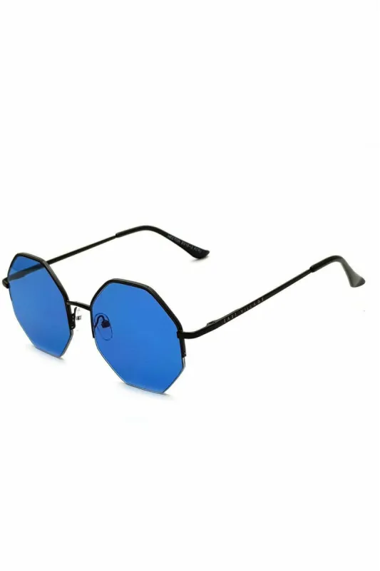 East Village 'hector' Hex Black With Blue Lens sold by Goddiva