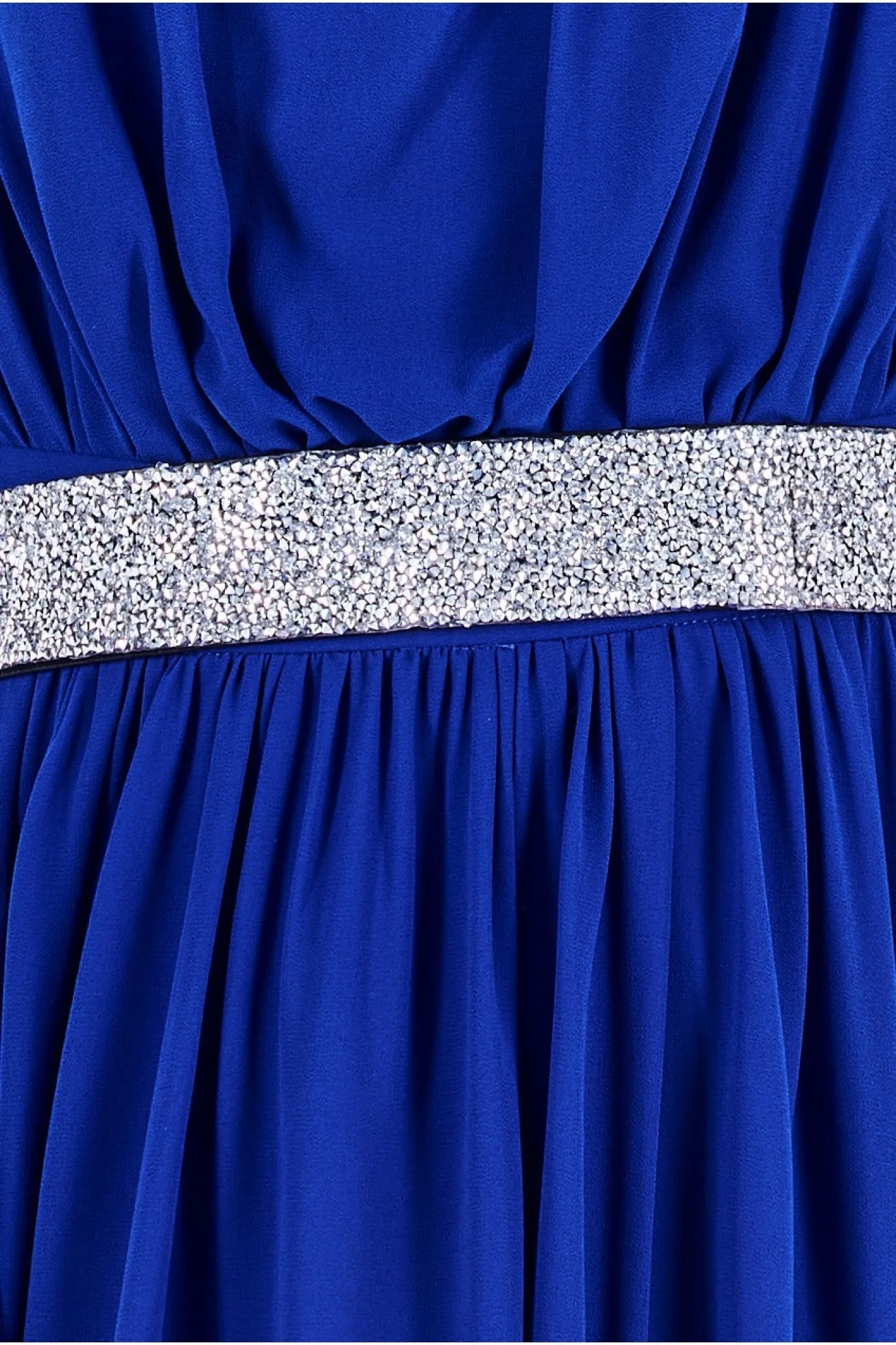 Chiffon Maxi With Embellished Belt - Royal Blue by Goddiva sold by Goddiva product image thumbnail 4