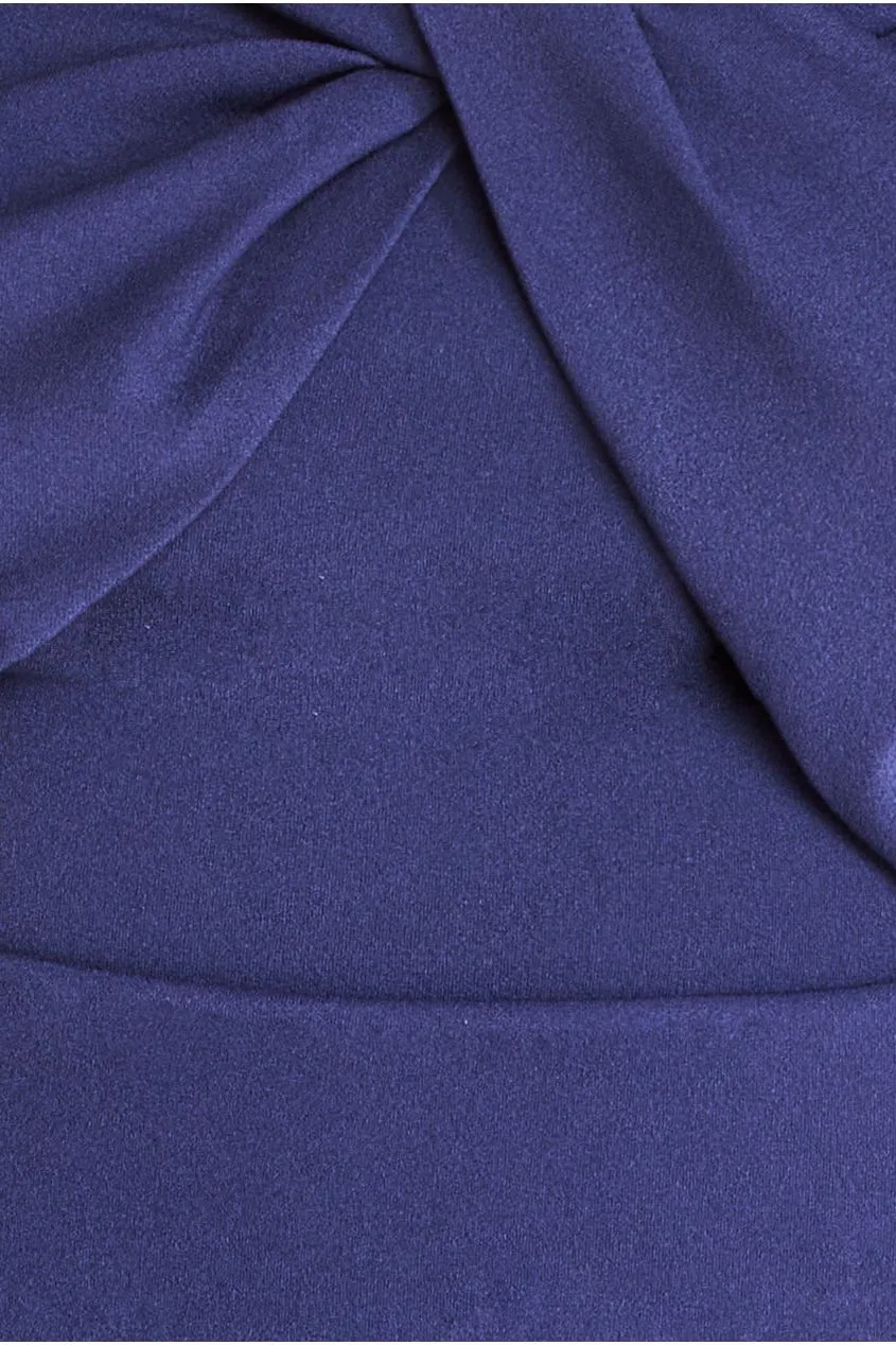 Goddiva Plus Front Twist Bardot Midi Dress - Navy sold by Goddiva product image thumbnail 5