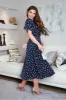 Double Second Double Second Midi Satin Wrap Dress With Split Skirt sold by Goddiva