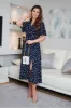 Double Second Double Second Midi Satin Wrap Dress With Split Skirt sold by Goddiva