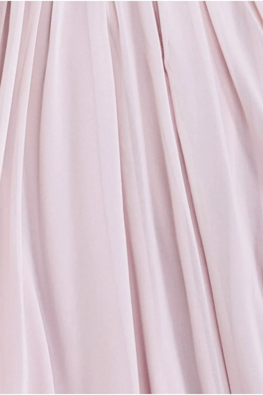 Goddiva Crochet & Pleated Top High Low Maxi - Blush sold by Goddiva product image thumbnail 4