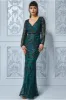 Goddiva Full Sleeve Sequin Evening Dress - Emerald Green sold by Goddiva