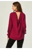 FS Collection Halter Neck Long Sleeve Blouse Top In Wine Red sold by Goddiva