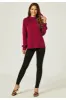 FS Collection Halter Neck Long Sleeve Blouse Top In Wine Red sold by Goddiva