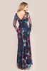 Printed Soft Mesh A-Line Maxi Dress - Black by Goddiva sold by Goddiva