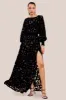 Burnout Velvet Maxi Dress - Black by Goddiva sold by Goddiva