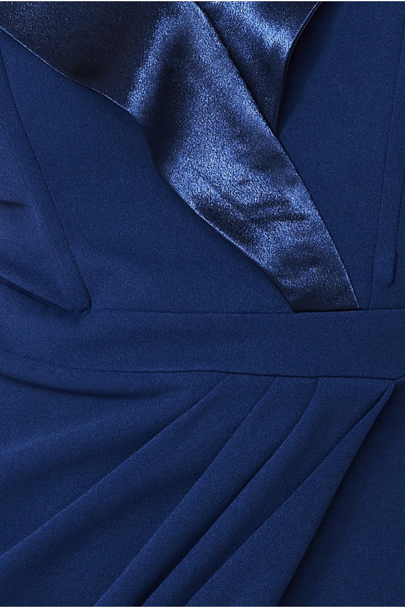 Satin & Scuba Maxi With Thigh Split - Navy by Goddiva sold by Goddiva product image thumbnail 4