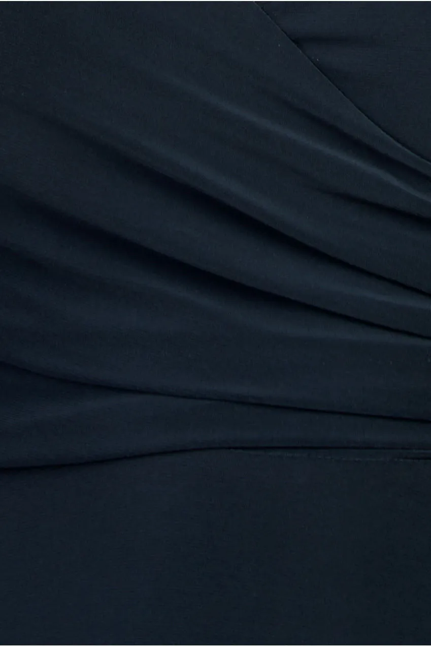 Goddiva Asymmetrical Wrap Midi Dress - Black sold by Goddiva product image thumbnail 4